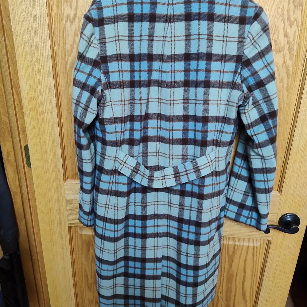 NEW Lands End Wool Plaid Size 10 Coat